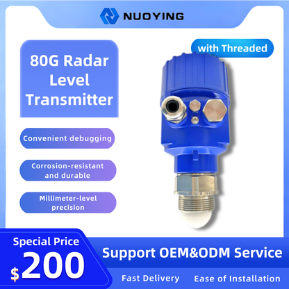 High-Precision 80G Radar Level Transmitter with Threaded Connection for Tank Level Measurement System
