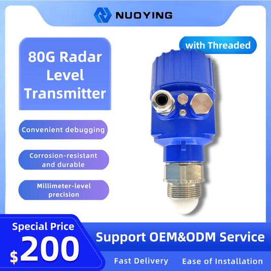High-Precision 80G Radar Level Transmitter with Threaded Connection for Tank Level Measurement System