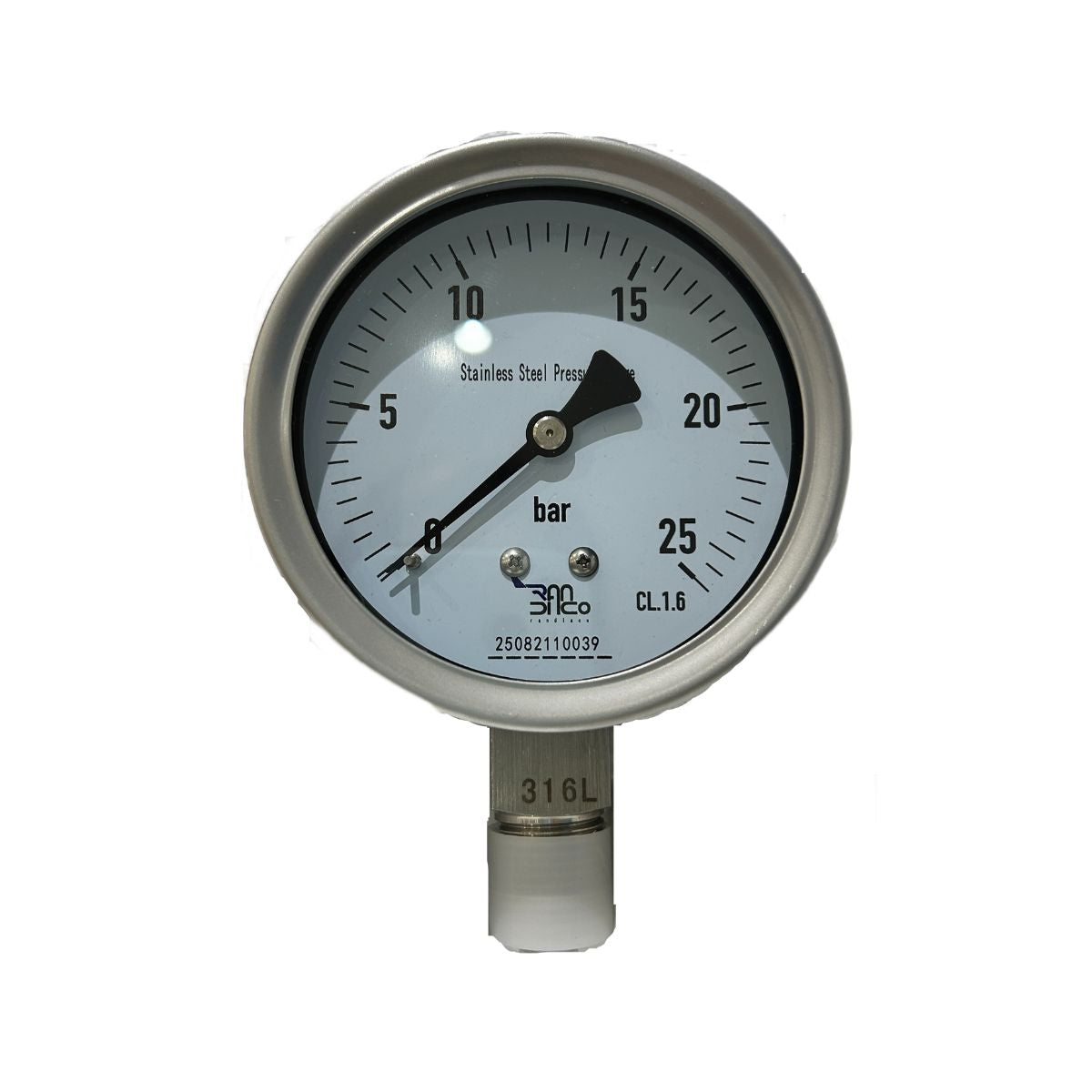 High-Precision Shock-Resistant Stainless Steel Pressure Gauge with Standard Threaded Connection for Industrial Equipment