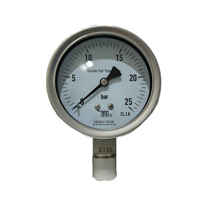 High-Precision Shock-Resistant Stainless Steel Pressure Gauge with Standard Threaded Connection for Industrial Equipment