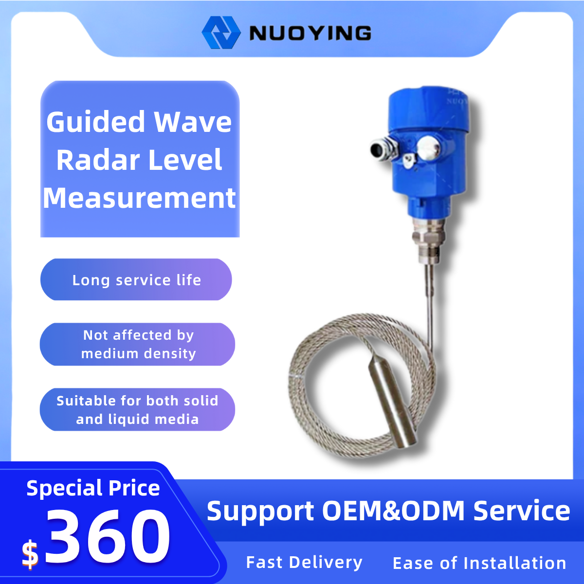 Guided Wave Radar Level Measurement (GWR) Contact-Type Level Sensor fo ...