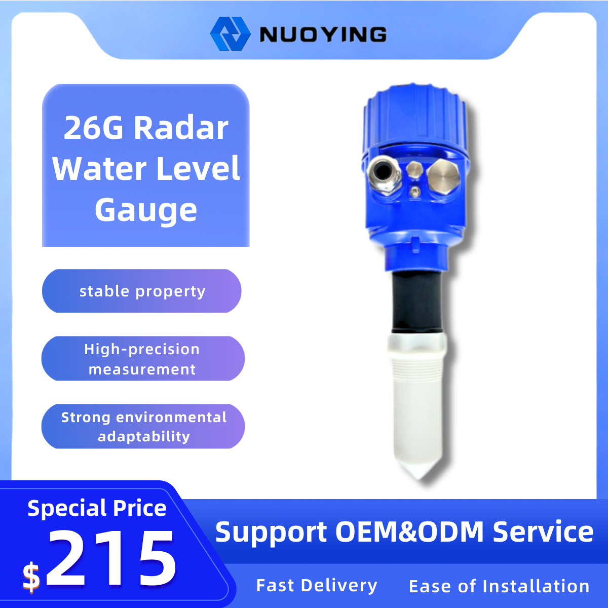 Industrial 26G Radar Water Level Gauge with Explosion-Proof Certification