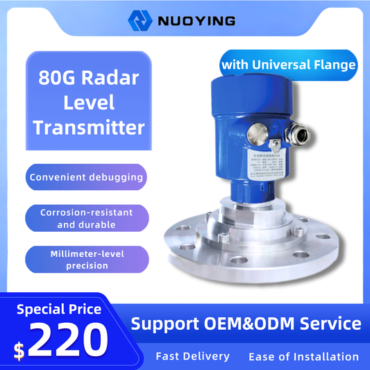 High-Precision 80G Radar Level Transmitter with Universal Flange Connection for Tank Level Measurement System
