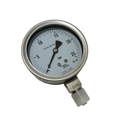 High-Precision Shock-Resistant Stainless Steel Pressure Gauge with Standard Threaded Connection for Industrial Equipment