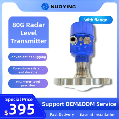 High-Precision 80G Radar Level Transmitter with Flange Connection for Tank Level Measurement System